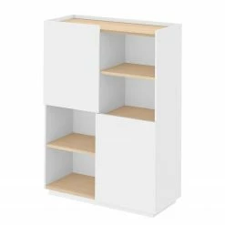 Temahome Highboard Nina - Echtholzfurnier - Weiß