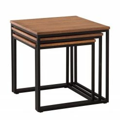 Ars manufacti Beistelltisch Candler (3-teilig) - Eiche massiv / Metall -Wohnzimmermöbel boutique en ligne beistelltisch candler 3 teilig eiche massiv metall eiche 5149008