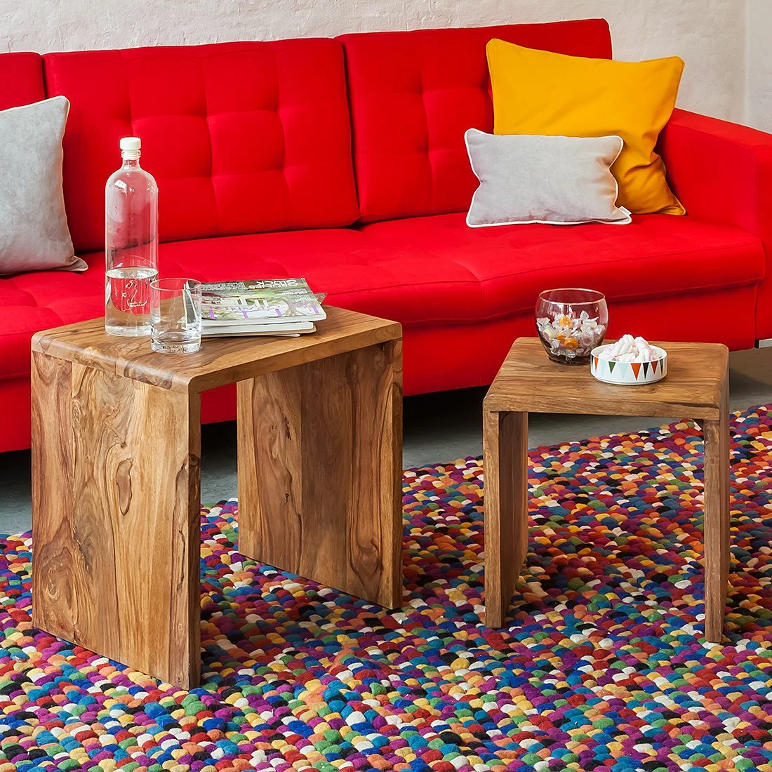 Ars Natura Beistelltisch-Set Trangle (2-teilig) - Sheesham Massiv 9 Ars Natura Beistelltisch-Set Trangle (2-teilig) - Sheesham Massiv – Bild 9