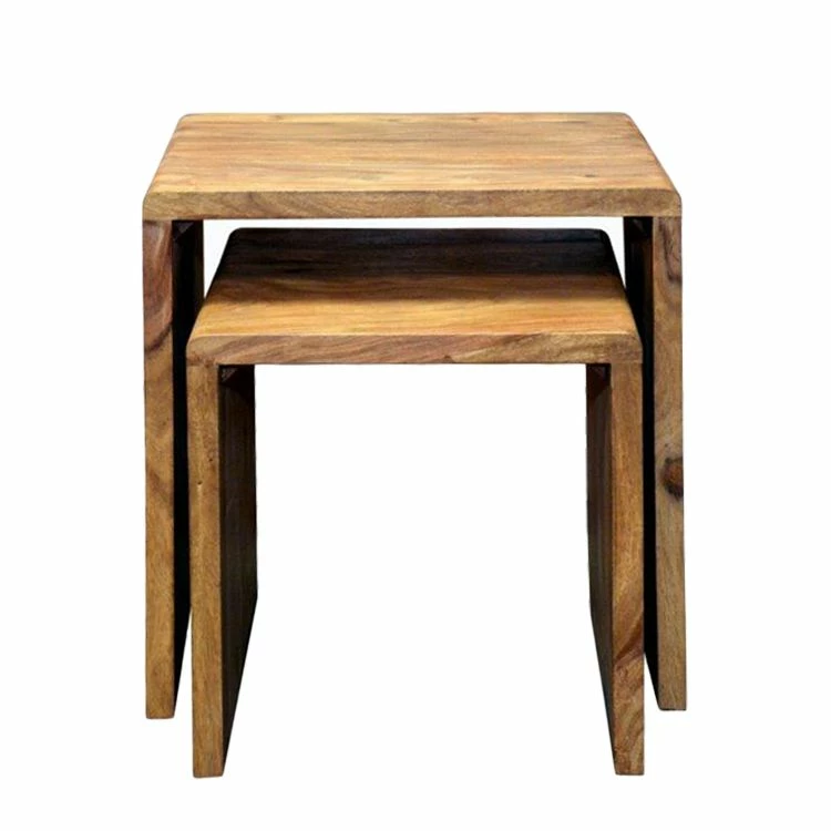 Ars Natura Beistelltisch-Set Trangle (2-teilig) - Sheesham Massiv 11 Ars Natura Beistelltisch-Set Trangle (2-teilig) - Sheesham Massiv – Bild 11