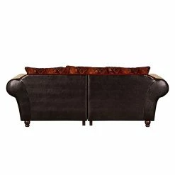 Maison Belfort Bigsofa Mosambik - Kunstleder / Webstoff - Dunkelbraun / Rot - Dunkelbraun / Rot -Wohnzimmermöbel boutique en ligne bigsofa christian kunstleder schwarz webstoff rot 354614