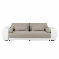 Roomscape Bigsofa Cubba (mit Schlaffunktion) - Kunstleder / Strukturstoff - Weiß / Cappuccino -Wohnzimmermöbel boutique en ligne bigsofa cubba mit schlaffunktion kunstleder strukturstoff weiss cappuccino 4069536