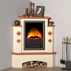 Montreux Elektro-Eckkamin Calabria - Cremeweiß / Terrakotta -Wohnzimmermöbel boutique en ligne calabria elektro eckkamin cremeweiss terrakotta 2249322