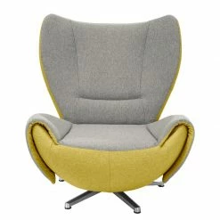 Tom Tailor Designersessel Tom Webstoff - Grau / Senfgelb