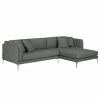 Fredriks Ecksofa Agueda I Webstoff - Anthrazit - Longchair davorstehend rechts