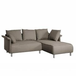 Fredriks Ecksofa Ambesia Strukturstoff Longchair - beidseitig montierbar - Cappuccino - Ohne Hocker