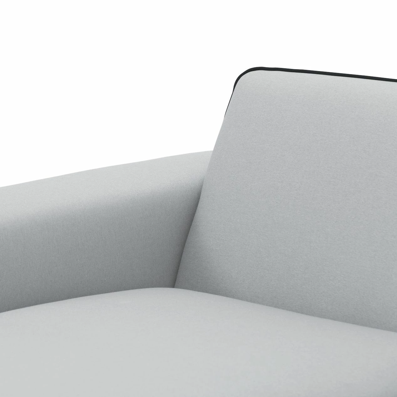 Studio Copenhagen Ecksofa Ampio Duo I Webstoff - Stoff Floreana: Hellgrau - Longchair davorstehend links - Schwarz 4 Studio Copenhagen Ecksofa Ampio Duo I Webstoff - Stoff Floreana: Hellgrau - Longchair davorstehend links - Schwarz – Bild 4