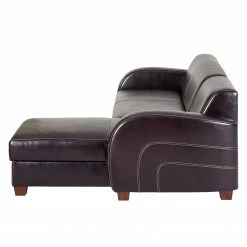 Maison Belfort Ecksofa Ballina Echtleder - Dunkelbraun - Longchair davorstehend rechts -Wohnzimmermöbel boutique en ligne ecksofa ballina echtleder longchair ottomane davorstehend rechts dunkelbraun 2490410