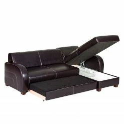 Maison Belfort Ecksofa Ballina Echtleder - Dunkelbraun - Longchair davorstehend rechts -Wohnzimmermöbel boutique en ligne ecksofa ballina echtleder longchair ottomane davorstehend rechts dunkelbraun 2490438