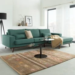 Mørteens Ecksofa Billund I Webstoff - Petrol / Grau - Longchair davorstehend rechts -Wohnzimmermöbel boutique en ligne ecksofa billund i webstoff longchair davorstehend rechts mintgruen 4670764
