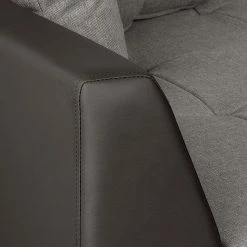 Roomscape Ecksofa Tosya - Kunstleder Dunkelbraun/Strukturstoff Grau - Ottomane davorstehend links -Wohnzimmermöbel boutique en ligne ecksofa brandon kunstleder dunkelbraun ottomane davorstehend links 395108