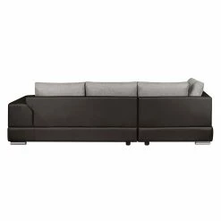 Roomscape Ecksofa Tosya - Kunstleder Dunkelbraun/Strukturstoff Grau - Ottomane davorstehend links -Wohnzimmermöbel boutique en ligne ecksofa brandon kunstleder dunkelbraun ottomane davorstehend links 395117