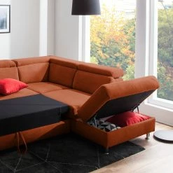 Fredriks Ecksofa Calang Webstoff - Honigbraun - Ottomane davorstehend rechts - Bettkasten - Schlaffunktion -Wohnzimmermöbel boutique en ligne ecksofa calang webstoff ottomane davorstehend rechts mit schlaffunktion honigbraun 4644736