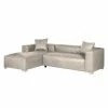 Loftscape Ecksofa Calli - Kunstleder Grau - Longchair davorstehend links