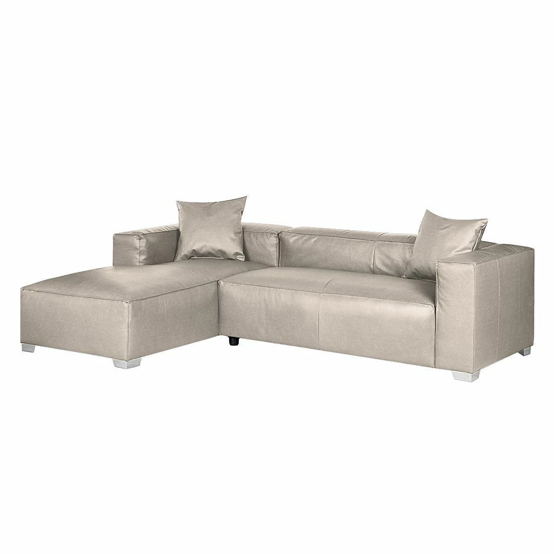 Loftscape Ecksofa Calli - Kunstleder Grau - Longchair davorstehend links 1 Loftscape Ecksofa Calli - Kunstleder Grau - Longchair davorstehend links