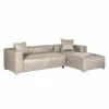 Loftscape Ecksofa Calli - Kunstleder Grau - Longchair davorstehend rechts