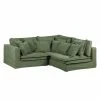 Maison Belfort Ecksofa Coral Beach Webstoff - Olivgrün - Armlehne davorstehend links