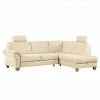 Ars Natura Ecksofa Davao Microfaser - Creme - Ottomane davorstehend rechts