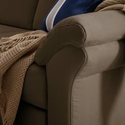 Ars Natura Ecksofa Davao - Microfaser -Wohnzimmermöbel boutique en ligne ecksofa davao microfaser ottomane davorstehend links ohne schlaffunktion kokosnuss braun 4643396