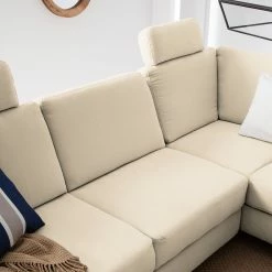Ars Natura Ecksofa Davao - Microfaser -Wohnzimmermöbel boutique en ligne ecksofa davao microfaser ottomane davorstehend rechts mit schlaffunktion creme 4643608