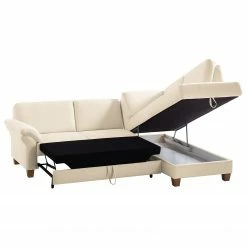 Ars Natura Ecksofa Davao - Microfaser -Wohnzimmermöbel boutique en ligne ecksofa davao microfaser ottomane davorstehend rechts mit schlaffunktion creme 4796980