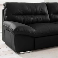 Cotta Ecksofa Doug - Echtleder Ramsa: Schwarz - Ottomane davorstehend rechts -Wohnzimmermöbel boutique en ligne ecksofa doug mit schlaffunktion echtleder longchair ottomane davorstehend rechts schwarz 4371236