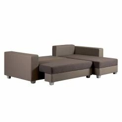 Fredriks Ecksofa Dublin II - (mit Schlaffunktion / beidseitig montierbar) - Kunstleder/Strukturstoff - Taupe / Braun -Wohnzimmermöbel boutique en ligne ecksofa dublin mit schlaffunktion kunstleder stoff taupe braun 289619