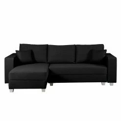 Fredriks Ecksofa Dublin II - (mit Schlaffunktion / beidseitig montierbar) - Kunstleder/Strukturstoff - Schwarz -Wohnzimmermöbel boutique en ligne ecksofa dublin mit schlaffunktion kunstleder taupe strukturstoff schwarz longchair beidseitig montierbar 296093