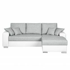 Fredriks Ecksofa Dulmen - mit Schlaffunktion / beidseitig montierbar - Kunstleder/Strukturstoff - Weiß / Hellgrau -Wohnzimmermöbel boutique en ligne ecksofa dulmen mit schlaffunktion beidseitig montierbar kunstleder strukturstoff weiss hellgrau 4964988