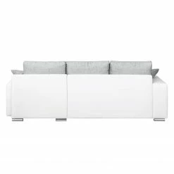 Fredriks Ecksofa Dulmen - mit Schlaffunktion / beidseitig montierbar - Kunstleder/Strukturstoff - Weiß / Hellgrau -Wohnzimmermöbel boutique en ligne ecksofa dulmen mit schlaffunktion beidseitig montierbar kunstleder strukturstoff weiss hellgrau 4965004