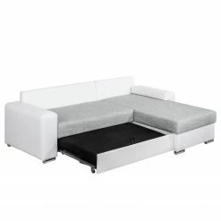 Fredriks Ecksofa Dulmen - mit Schlaffunktion / beidseitig montierbar - Kunstleder/Strukturstoff - Weiß / Hellgrau -Wohnzimmermöbel boutique en ligne ecksofa dulmen mit schlaffunktion beidseitig montierbar kunstleder strukturstoff weiss hellgrau 4965016