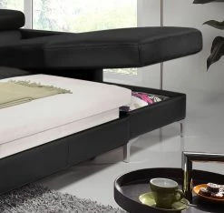 Cotta Ecksofa Eduardo I Echtleder - Schwarz - Longchair davorstehend rechts - Bettkasten - Schlaffunktion -Wohnzimmermöbel boutique en ligne ecksofa eduardo i echtleder longchair ottomane davorstehend rechts mit schlaffunktion schwarz 4905992