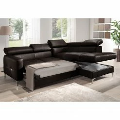 Cotta Ecksofa Eduardo II Echtleder - Dunkelbraun - Longchair davorstehend rechts - Bettkasten - Schlaffunktion -Wohnzimmermöbel boutique en ligne ecksofa eduardo ii echtleder longchair ottomane davorstehend rechts mit schlaffunktion dunkelbraun 5152492