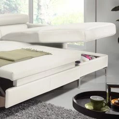 Cotta Ecksofa Eduardo Kunstleder - Weiß - Longchair davorstehend rechts - Bettkasten - Schlaffunktion -Wohnzimmermöbel boutique en ligne ecksofa eduardo kunstleder longchair ottomane davorstehend rechts mit schlaffunktion weiss 3465389