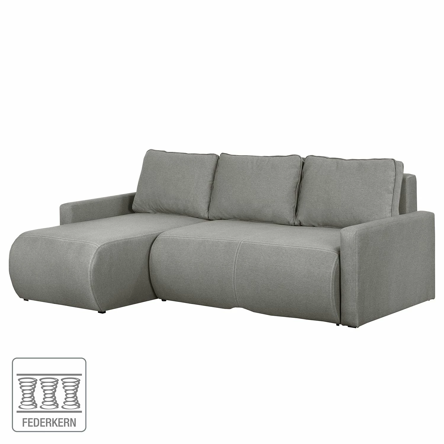 Fredriks Ecksofa El Calvario - (mit Schlaffunktion) Strukturstoff Longchair davorstehend links - Platin 2 Fredriks Ecksofa El Calvario - (mit Schlaffunktion) Strukturstoff Longchair davorstehend links - Platin – Bild 2