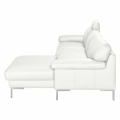 Ars manufacti Ecksofa Parlin Echtleder - Weiß - Longchair davorstehend rechts - Mit Kopfstütze -Wohnzimmermöbel boutique en ligne ecksofa essos echtleder longchair davorstehend rechts mit kopfstuetze weiss 1601754