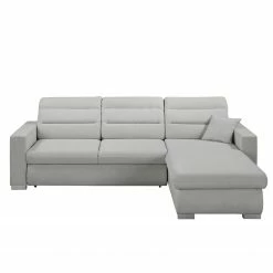 Fredriks Ecksofa Farsley (mit Schlaffunktion) - Microfaser -Wohnzimmermöbel boutique en ligne ecksofa farsley mit schlaffunktion microfaser longchair davorstehend rechts platin 5099392