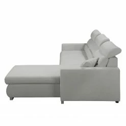Fredriks Ecksofa Farsley (mit Schlaffunktion) - Microfaser -Wohnzimmermöbel boutique en ligne ecksofa farsley mit schlaffunktion microfaser longchair davorstehend rechts platin 5099396