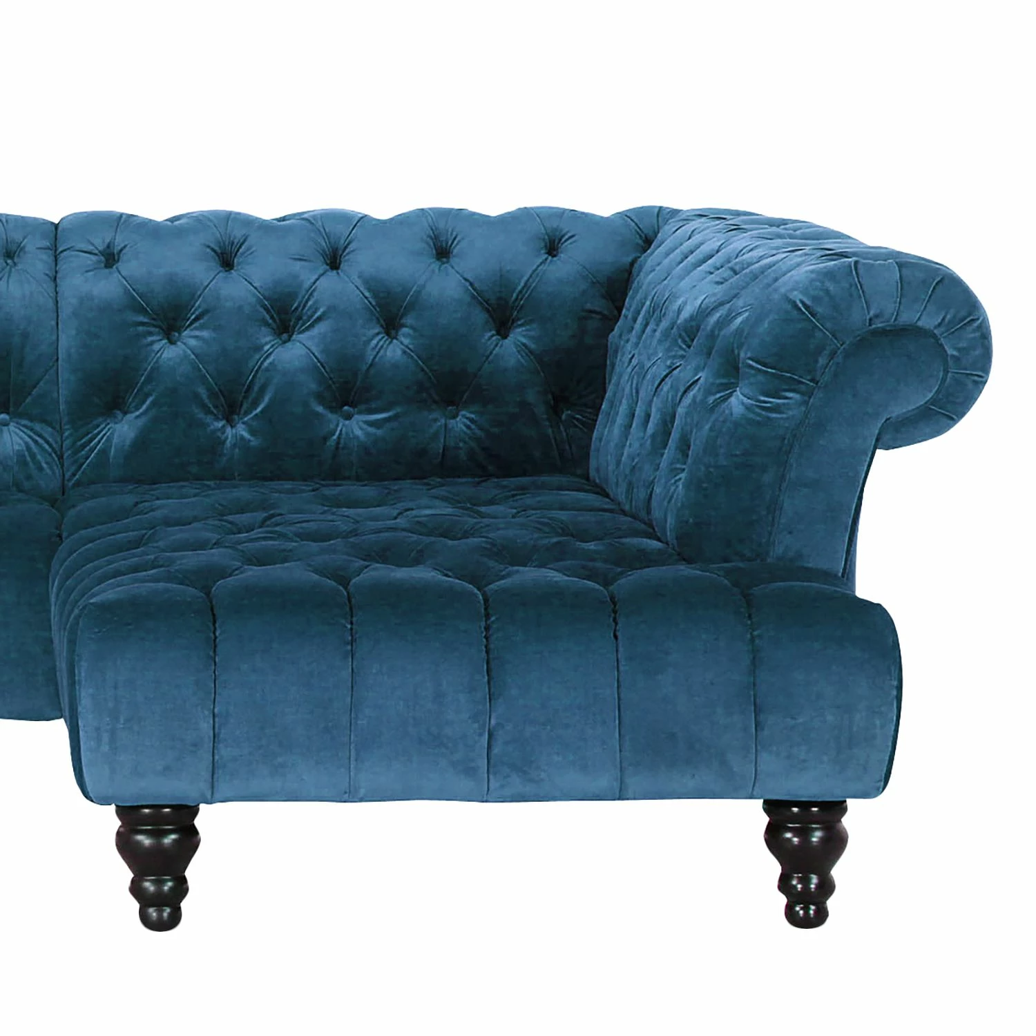 Jack & Alice Ecksofa Fireside Samt - Petrol - Ottomane davorstehend rechts 4 Jack & Alice Ecksofa Fireside Samt - Petrol - Ottomane davorstehend rechts – Bild 4