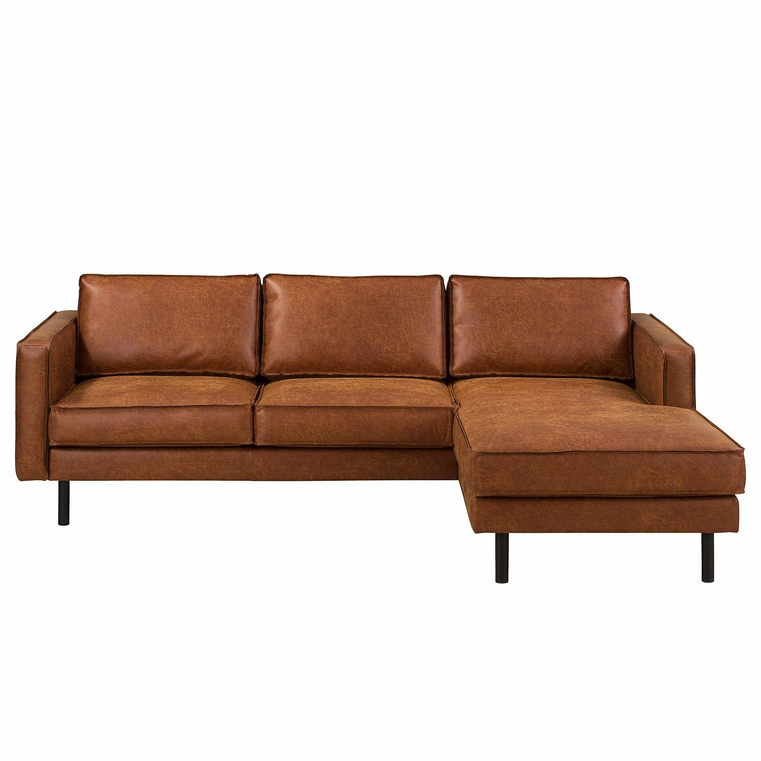 Ars manufacti Ecksofa FORT DODGE - Antiklederlook - Microfaser Yaka: Cognac - Longchair davorstehend rechts - Ohne Schlaffunktion 4 Ars manufacti Ecksofa FORT DODGE - Antiklederlook - Microfaser Yaka: Cognac - Longchair davorstehend rechts - Ohne Schlaffunktion – Bild 4