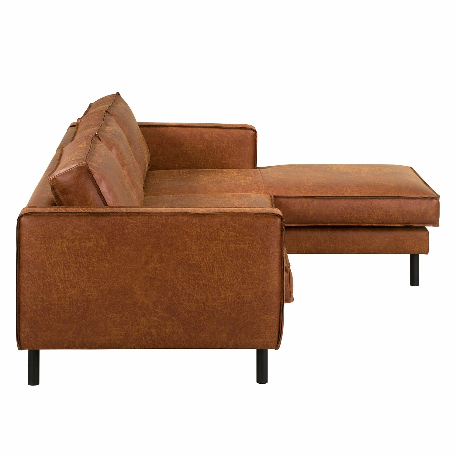 Ars manufacti Ecksofa FORT DODGE - Antiklederlook - Microfaser Yaka: Cognac - Longchair davorstehend rechts - Ohne Schlaffunktion 6 Ars manufacti Ecksofa FORT DODGE - Antiklederlook - Microfaser Yaka: Cognac - Longchair davorstehend rechts - Ohne Schlaffunktion – Bild 6