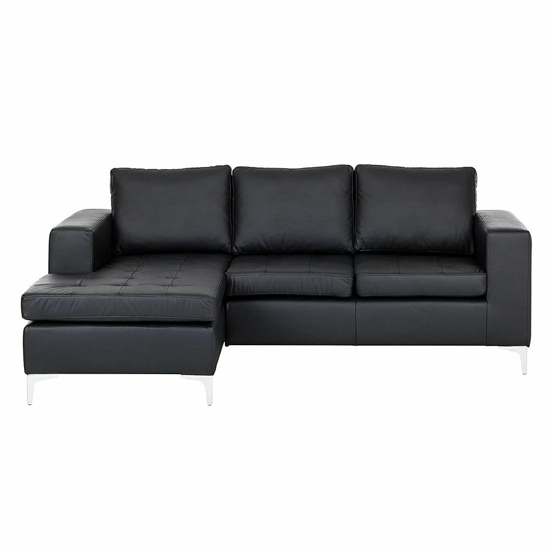 Loftscape Ecksofa Giulia Echtleder - Schwarz - Longchair davorstehend links 4 Loftscape Ecksofa Giulia Echtleder - Schwarz - Longchair davorstehend links – Bild 4
