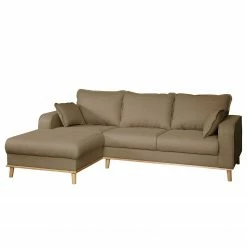 Mørteens Ecksofa Greeneville Strukturstoff - Nougat - Longchair davorstehend links