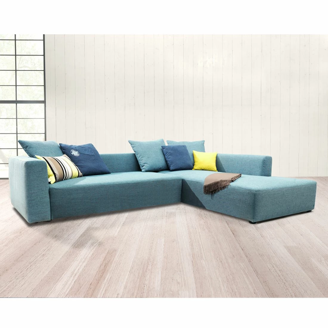 Tom Tailor Ecksofa Heaven Casual XL Webstoff - Aqua - Longchair davorstehend rechts - Keine Funktion 4 Tom Tailor Ecksofa Heaven Casual XL Webstoff - Aqua - Longchair davorstehend rechts - Keine Funktion – Bild 4