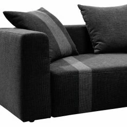 Tom Tailor Ecksofa Heaven Stripe Webstoff Longchair - davorstehend rechts - Schwarz / Grau - Ohne Kissen -Wohnzimmermöbel boutique en ligne ecksofa heaven stripe webstoff longchair davorstehend rechts schwarz ohne kissen 1036538
