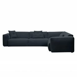 Studio Copenhagen Ecksofa HUDSON mit Rundecke - Webstoff Anda II: Grau - Ecke davorstehend rechts -Wohnzimmermöbel boutique en ligne ecksofa hudson ii webstoff 3 sitzer davorstehend links grau 3831584