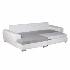 Roomscape Ecksofa Ilona (mit Schlaffunktion) - Kunstleder / Webstoff Weiß / Grau - Longchair davorstehend links 15 Roomscape Ecksofa Ilona (mit Schlaffunktion) - Kunstleder / Webstoff Weiß / Grau - Longchair davorstehend links -Wohnzimmermöbel boutique en ligne ecksofa ilona mit schlaffunktion kunstleder weiss webstoff grau ottomane davorstehend links 382960