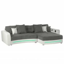 Loftscape Ecksofa Lanai Kunstleder / Microfaser - Grauweiß -Wohnzimmermöbel boutique en ligne ecksofa lanai inkl beleuchtung beidseitig montierbar kunstleder microfaser grau weiss 4420916