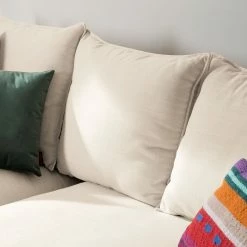 Eva Padberg Collection Ecksofa Lavina Webstoff - Stoff Moretey: Cremeweiß - Ottomane davorstehend rechts -Wohnzimmermöbel boutique en ligne ecksofa lavina webstoff ottomane davorstehend links stoff moretey cremeweiss 4793068