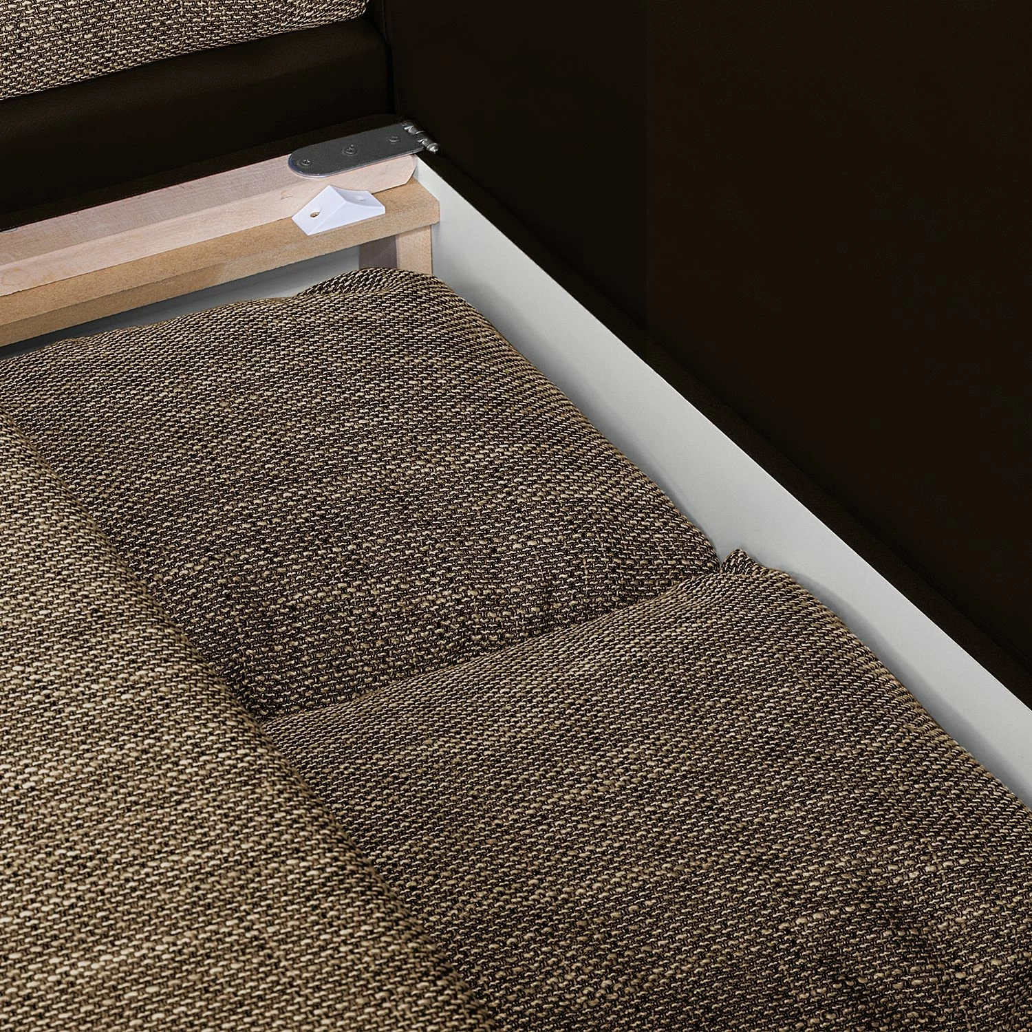 Fredriks Ecksofa Laza - mit Schlaffunktion - Kunstleder / Webstoff - Dunkelbraun / Cappuccino - Longchair davorstehend links 25 Fredriks Ecksofa Laza - mit Schlaffunktion - Kunstleder / Webstoff - Dunkelbraun / Cappuccino - Longchair davorstehend links – Bild 25